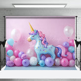 Lofaris Sweet Floral Balloon Unicorn Cake Smash Backdrop